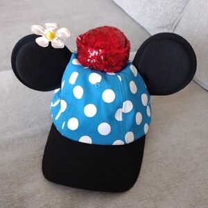 Minnie Mouse Blue Polka Dot Cap with Ears